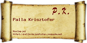 Palla Krisztofer névjegykártya